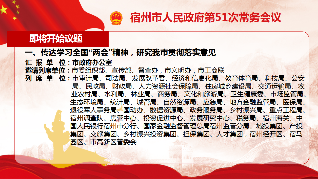 市长王启荣主持召开市政府第51次常务会议_宿州市人民政府