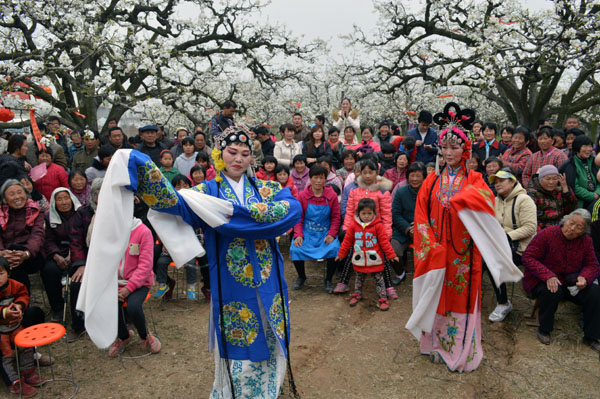 2015梨花旅游暨民俗文化节期间,老梨园里的各种民俗活动更是让游客